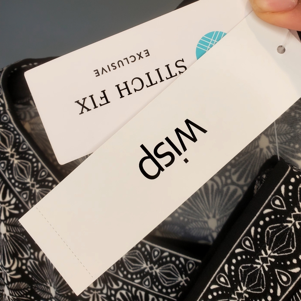 Wisp Stitchfix Marnie Knit Black and White Pattern Dress Size 16 - Picture 5 of 7